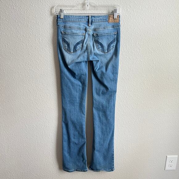 Hollister Y2K Low Rise Bootcut Jeans Women's 23 Light Wash Stretch Retro Flare - Picture 3 of 5